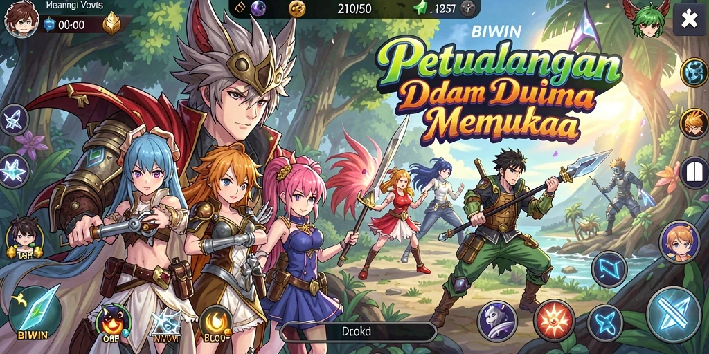 Tangkapan layar BIWIN menampilkan aksi gameplay Anime yang mendebarkan.