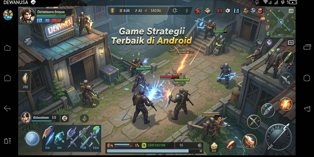 Screenshot gameplay DEWANUSA yang menunjukkan pertempuran strategi yang intens.