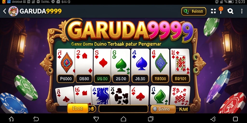 Screenshot utama GARUDA999 menunjukkan keseruan bermain Domino.