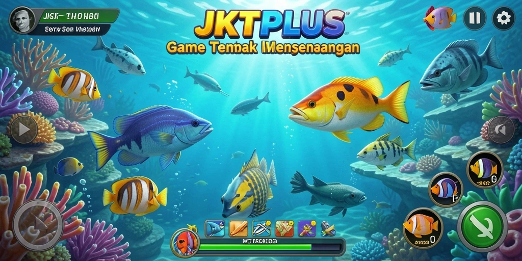 Gameplay JKTPLUS yang menarik saat berburu ikan.