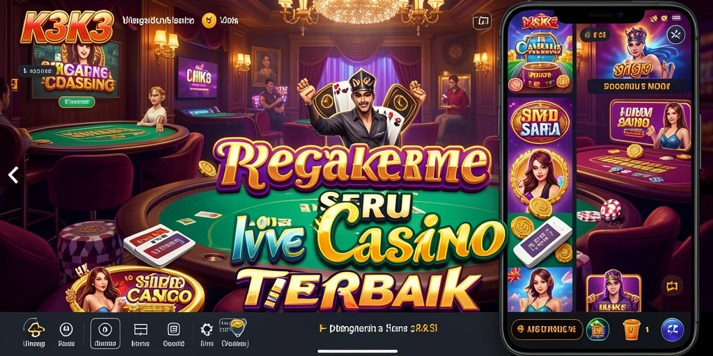 Tangkapan layar K3K3 menampilkan gameplay Live Casino yang mendebarkan.