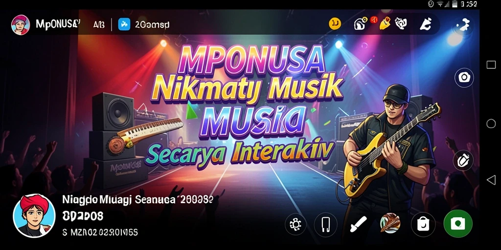 Tampilan screenshot MPONUSA saat permainan musik yang seru.