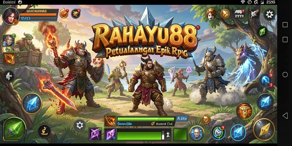 Tampilan menarik dari gameplay RAHAYU88 dengan karakter warna-warni dan pertarungan strategis.