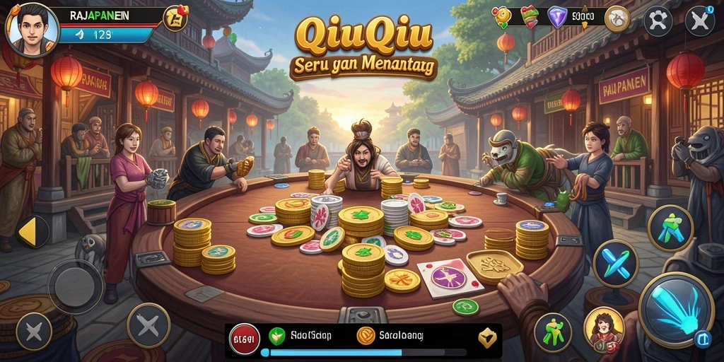 Tampilan gameplay QiuQiu yang menarik di RAJAPANEN.