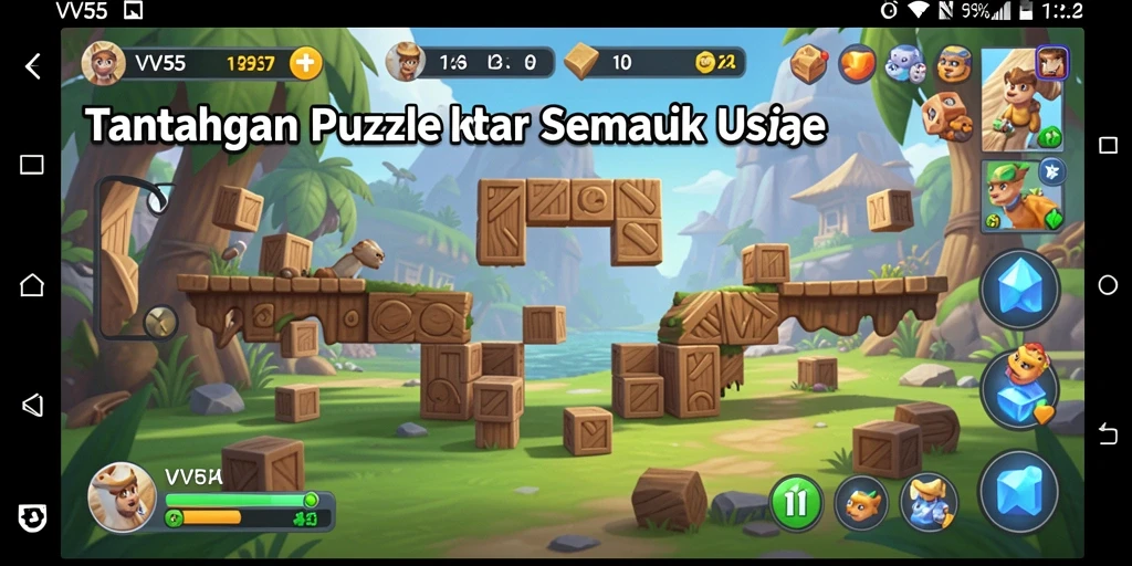Tangkapan layar gameplay VV55 dengan tantangan puzzle menarik.
