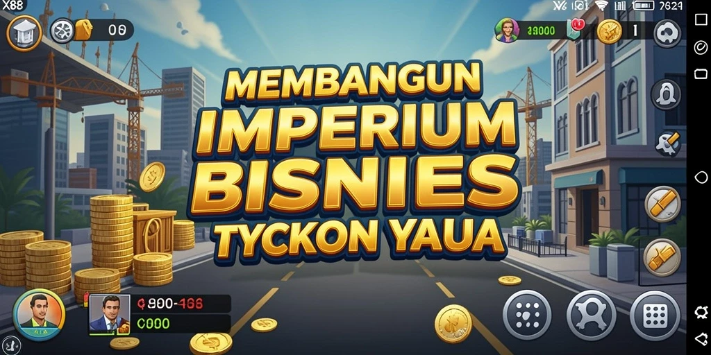 Screenshot gameplay X88 menunjukkan serunya membangun bisnis Tycoon.