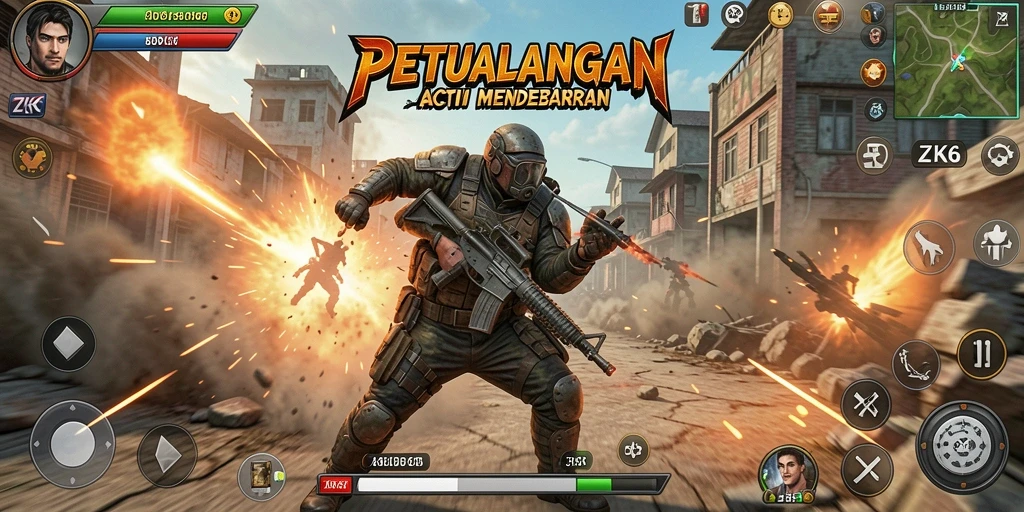 Gameplay ZK6 yang menegangkan dan penuh aksi.