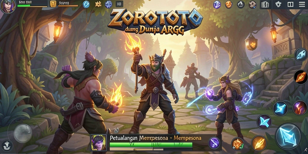 Tampilan gameplay menakjubkan dari ZOROTOTO dengan adegan pertempuran epik.